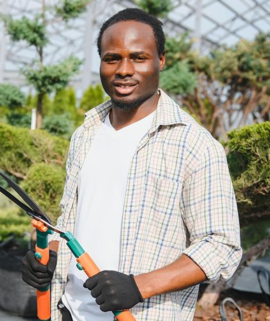 a man in garden